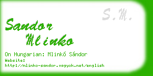 sandor mlinko business card